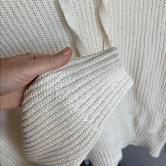 Nine West Women's White Knit Hoodie Sweater, Size XXL - Picture 3 of 11